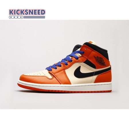 Air Jordan 1 Mid Team Orange Black 36-46