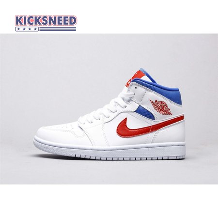 Air Jordan 1 Mid White Red Royal 36-46