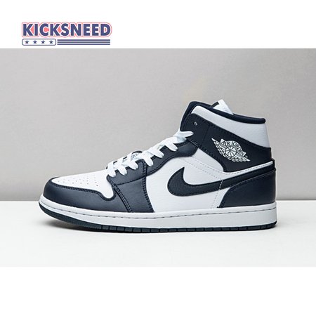 Jordan 1 Mid White Metallic Gold Obsidian 554724-174 Size 36-47.5