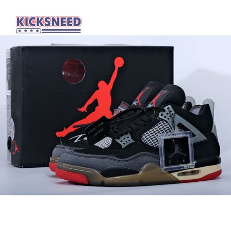 Off-White X Air Jordan 4 Bred CV9388-001 Size 40-47.5