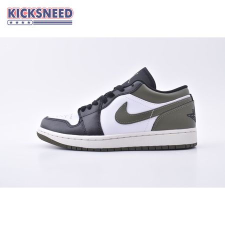 Jordan 1 Low Black Toe Medium Olive 553558-092 Unisex Size