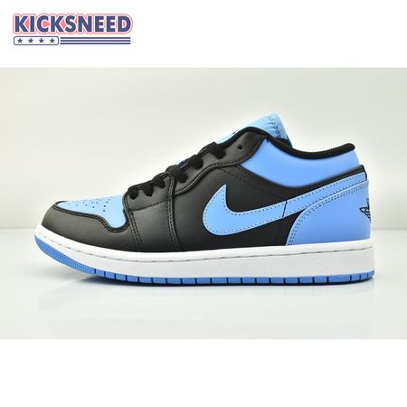 Jordan 1 Low Black University Blue 553558-041 Unisex Size