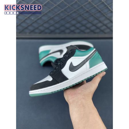 Jordan 1 Low White Black Mystic Green 553558-113 Unisex Size